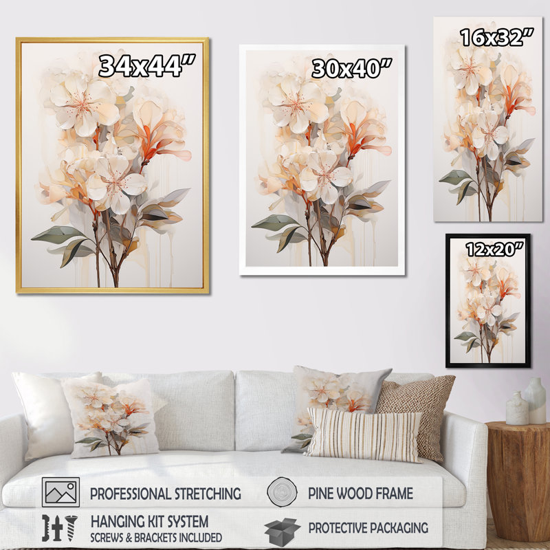 «Rhododendron Simplicity Bouquet Florals III», reproduction sur toile, Toile tendue, H 44 po x l 34 po x P 1,5 po