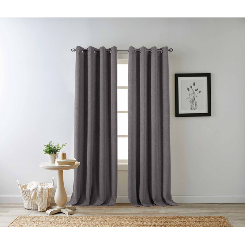 Blackout Curtain Single Panel, 50" W x 108" L, Charcoal