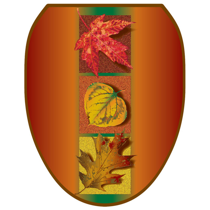 Décalcomanie de siège de toilette - Feuilles d'automne, Allongé