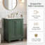 Meuble-lavabo simple 24 po avec lavabo en céramique, tablette ouverte, 2 tiroirs 24 po-129892698
