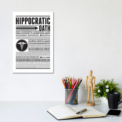 «Hippocratic Oath», reproduction d'art textuel sur toile tendue