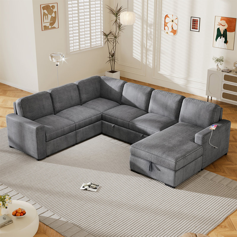 Canapé Destinymarie 116,5 po, Polyester gris