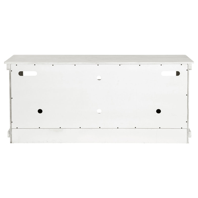 Thurston 60-inch TV Stand Media Console Distressed White, White, 60"