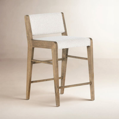 Charon Upholstered Stool with Solid Wood Frame