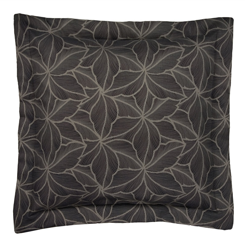 Taie décorative en mélange de coton d'Yvette, Noir / gris