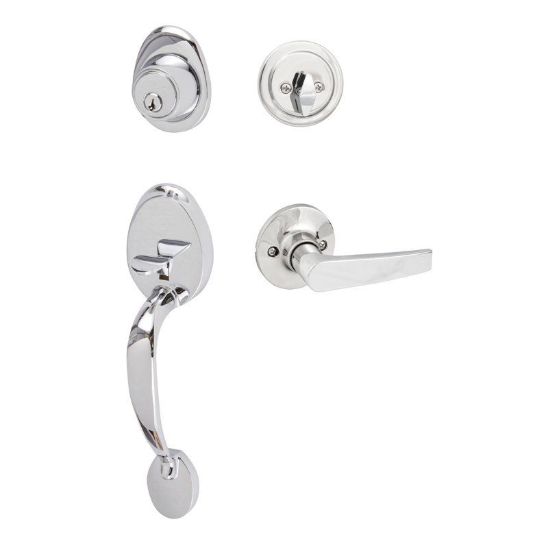 Alta Handleset, Polished Chrome, Reversible, Cedar Lever