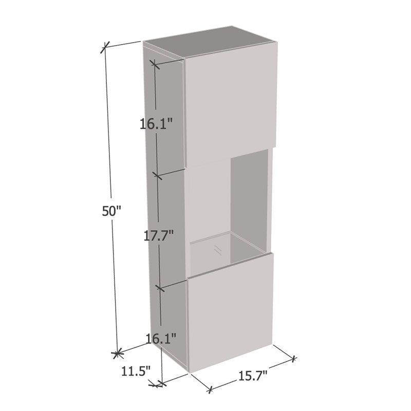 Balroop Floating Storage Bookcase, Grey