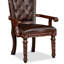 Ensemble de 2 chaises avec accoudoirs en similicuir brun Agatha