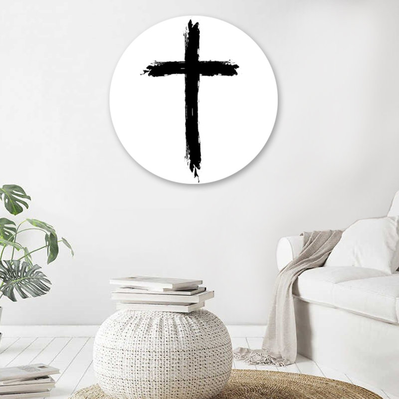 Faith - imprimé rond sans cadre, Plastique / acrylique, H 24 po x l 24 po