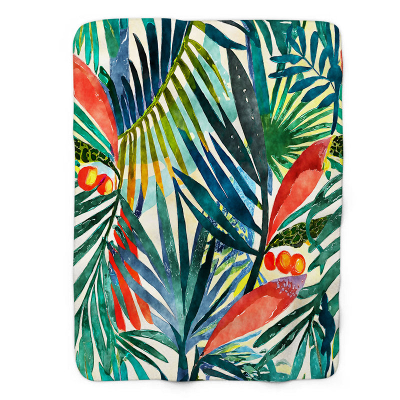 Verdure tropicale - couverture 1 pièce, Lit simple