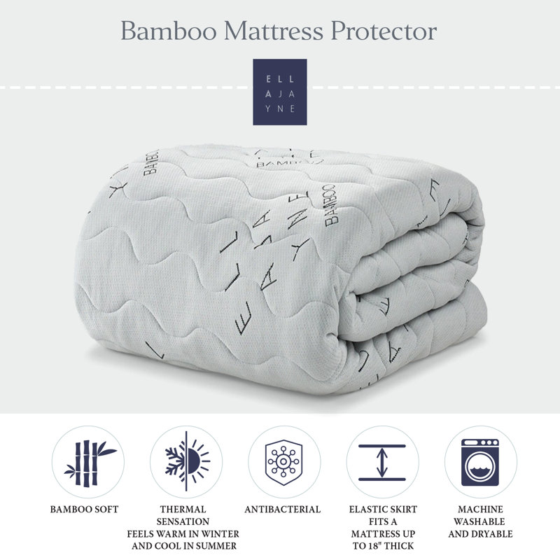 Waterproof, Hypoallergenic & Antibacterial Bamboo Mattress Pad, King
