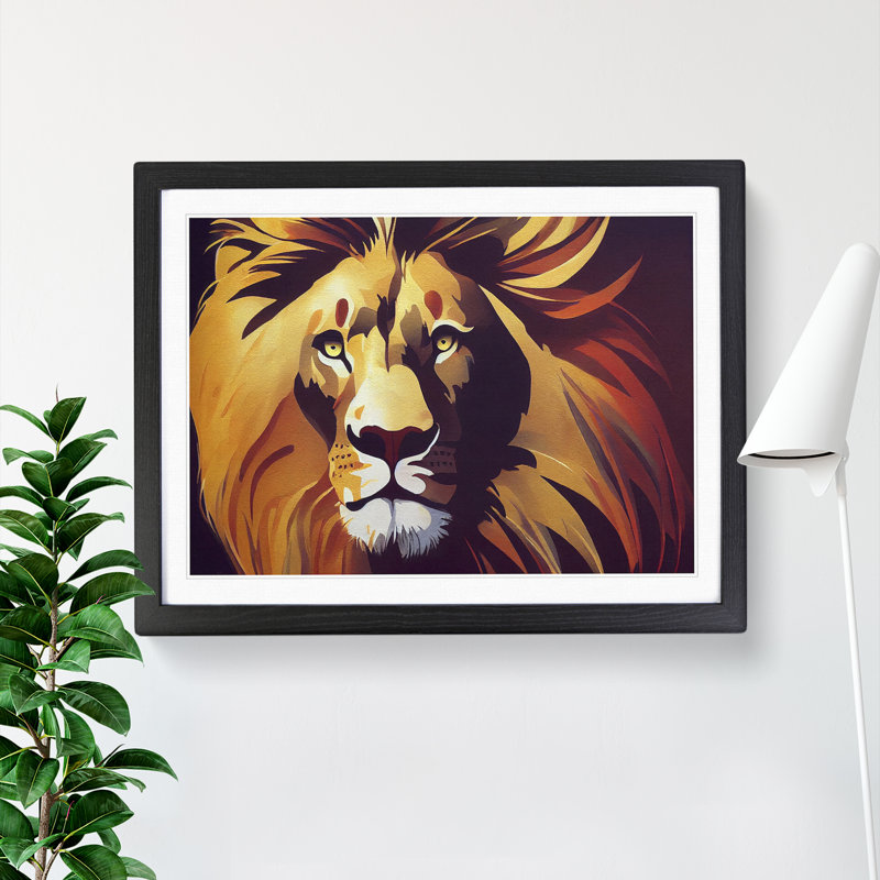Unbelievable Lion - Framed Print, Black, 46cm H x 64cm W x 2cm D