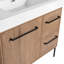 Meuble-lavabo sur pied 36 po avec lavabo en résine blanche et porte d'armoire à fermeture douce et 2 tiroirs ((KD-PACKING)