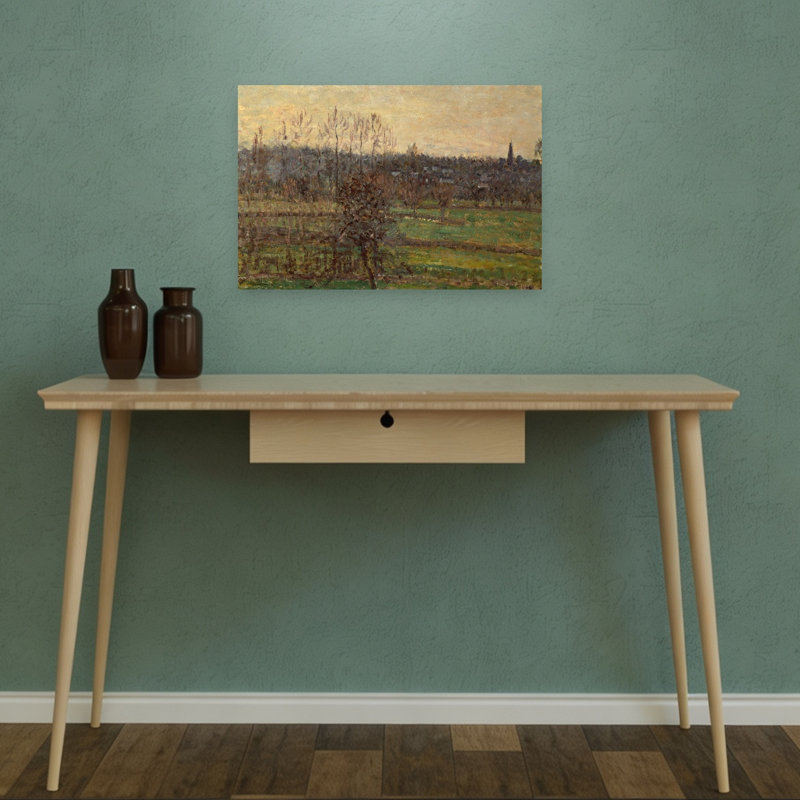 Vue de Bazincourt, hiver 1898 - Estampe d'art mural abstraite contemporaine, H 12 po x l 18 po