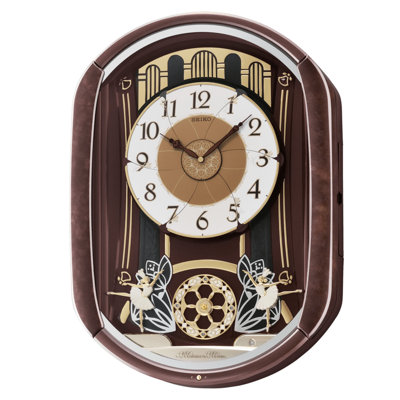 QXM297BRH Melodies In Motion Clock, Brown