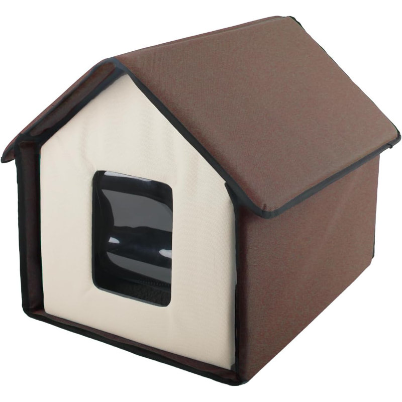 Thermo Cat House Pet Bed Kitty Shelter With Heated Pad For Winter