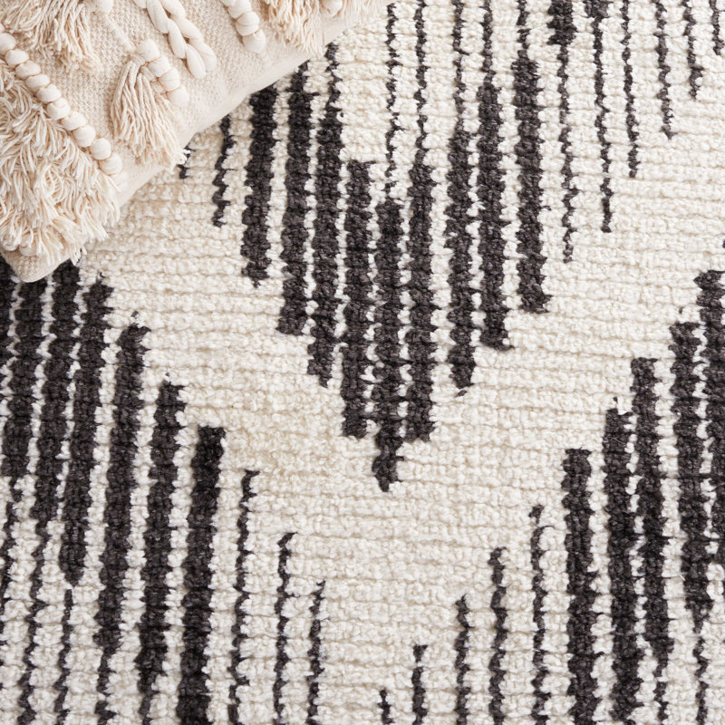 Emmariah Tassel Performance Chevron Rug, Square 6'7"