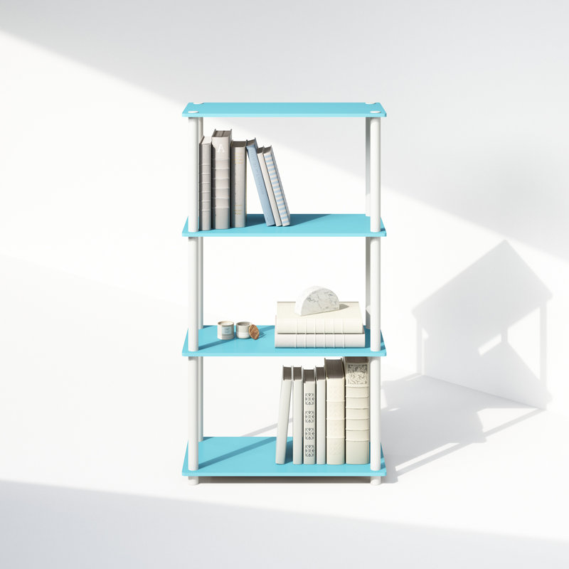 Creekside Plastic Etagere Bookcase, Blue, (4 Shelves) 43.3" H x 23.6" W x 11.6" D