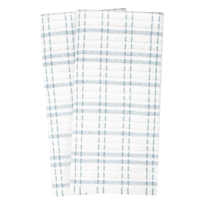 Cotton Plaid Waffle Tea Towel Kitchen Towel, Dew