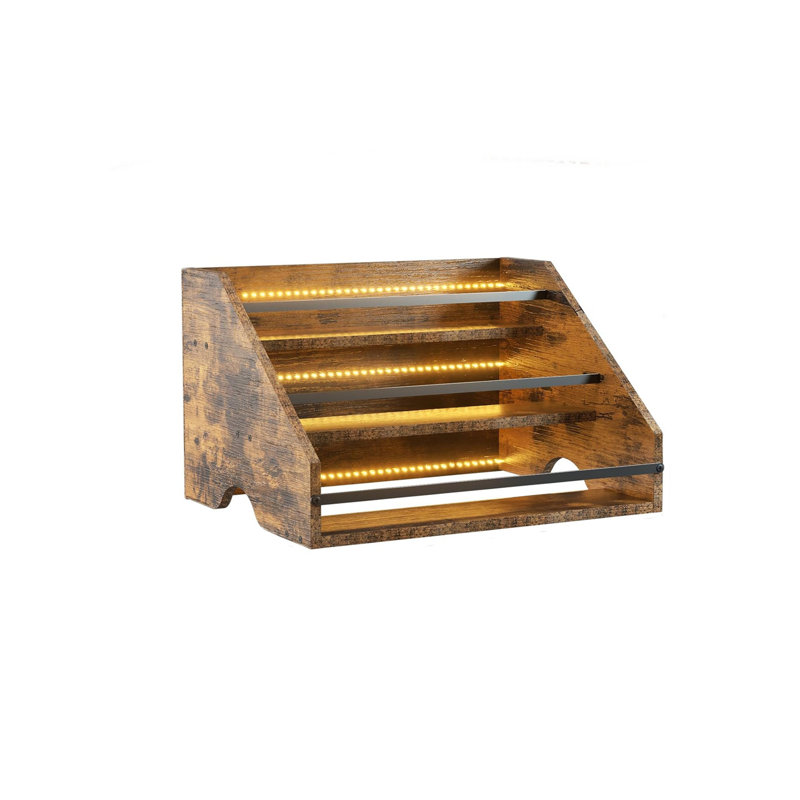 Solid Wood Tabletop Wine Bottle Rack Brown