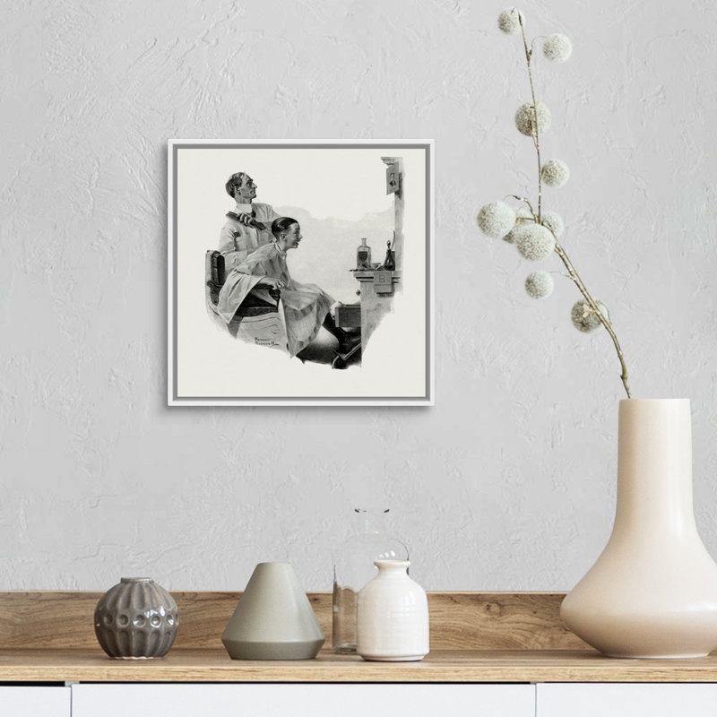 Art mural sur toile Norman Rockwell, Cadre flottant blanc, H 14 po x l 14 po x P 1,75 po
