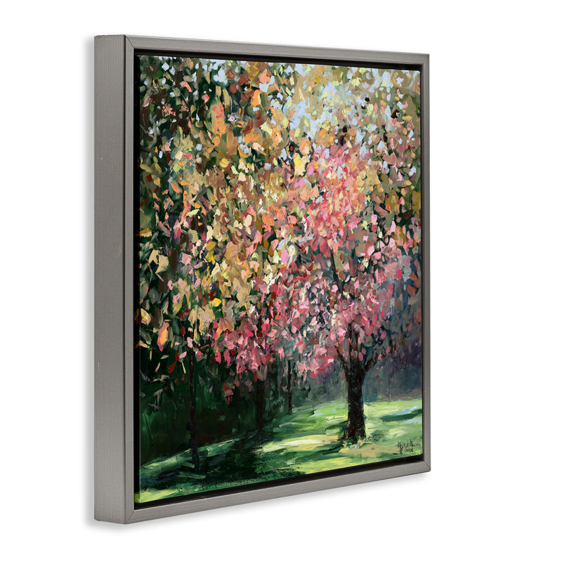 Cadre flottant Timeless Vivid Foliage, design par Meredith Howse, H 18 po x l 18 po, Cadre flottant gris lustré