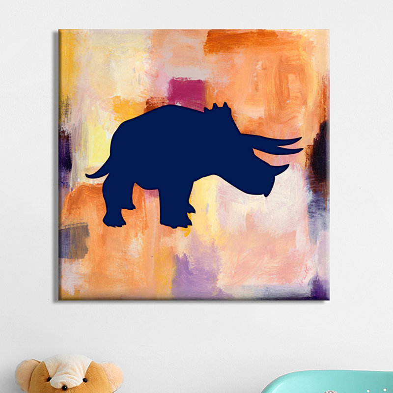 « dinosaur silhouette ii »-impression, Toile tendue, H 16 po x l 16 po x P 1 po