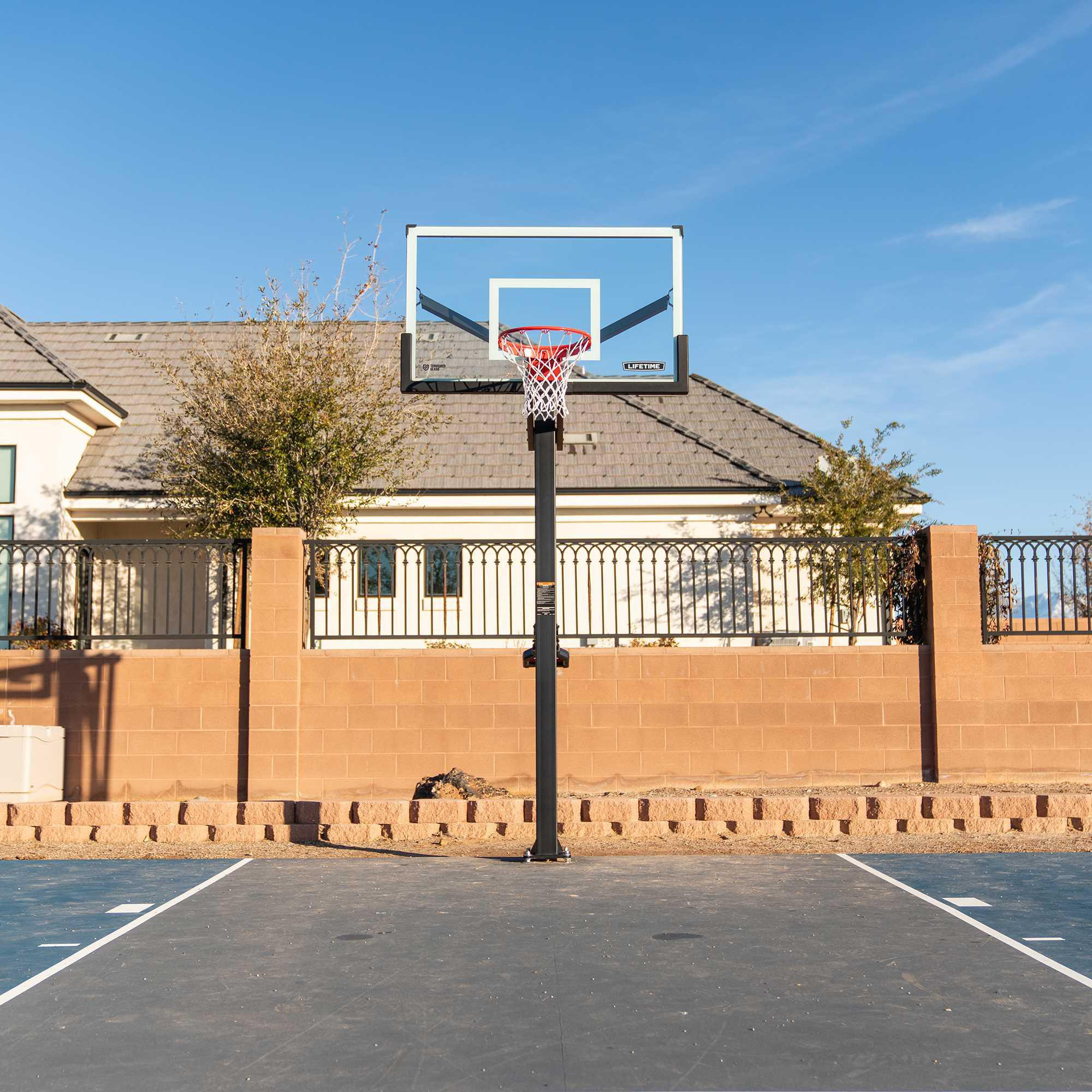 Lifetime 60 in. Tempered Glass Mammoth Bolt Down Basketball Hoop