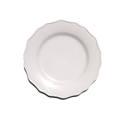 Assiette à salade en mélamine Scallop NewWave - crème - 8,7 po - ensemble de 6