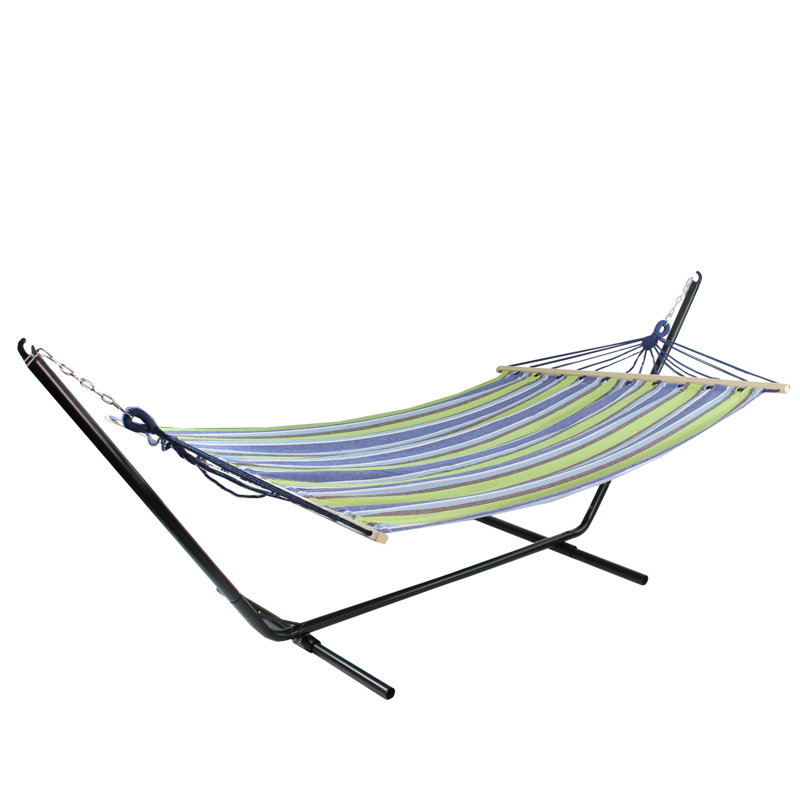 Hamac double rayé, H 1 po x l 58,75 po x P 76 po, Bleu / vert