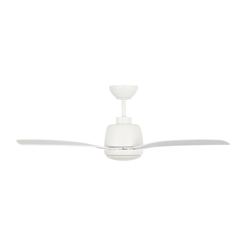 LED Downrod Ceiling Fan, 12.18" H x 44" W x 44" D, White, White