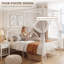 Double (4'6) Steel Four Poster Bed-1150469484