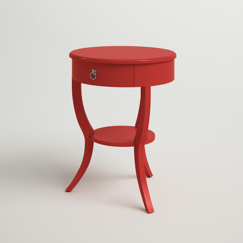Beekman End Table with Storage, Red