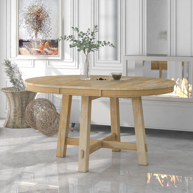 Table de salle à manger extensible avec rallonge, Brun