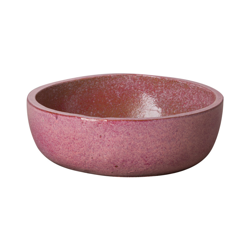 Pot à fleurs en argile, Prune, H 6,5 po x l 18 po x P 18 po