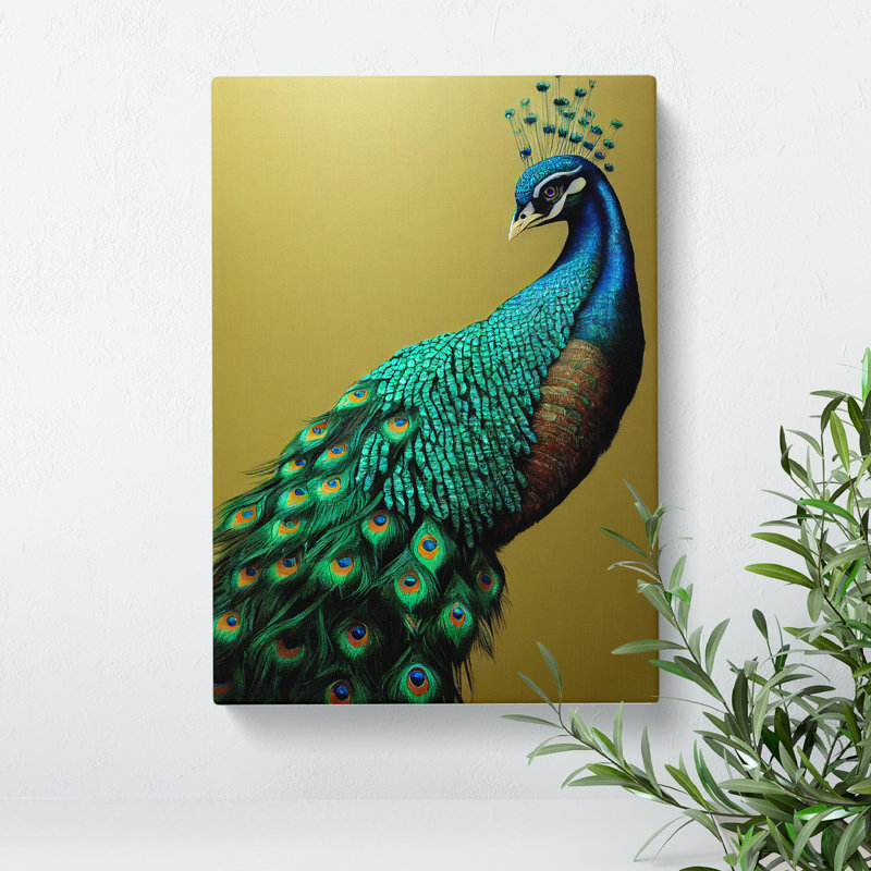 View Of A Peacock No.3 - Wall Art, 76cm H x 50cm W, Wrapped Canvas, No Matte