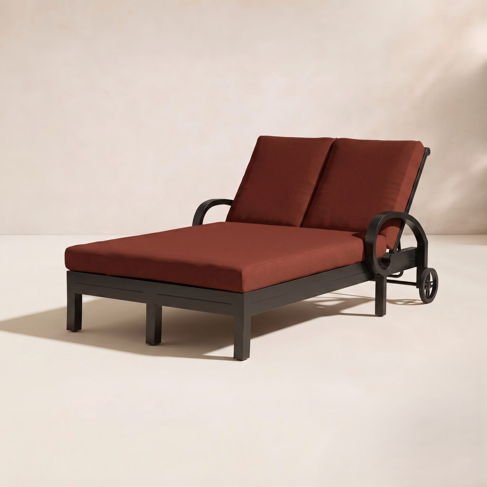 Monterey 54" Sunbrella® Patio Double Chaise Lounge, Canvas Henna Sunbrella® Canvas