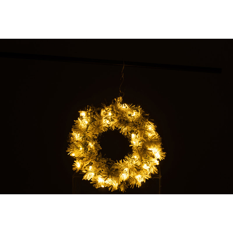 Piper Faux Lighted Wreath, 44cm H x 44cm W x 16cm D