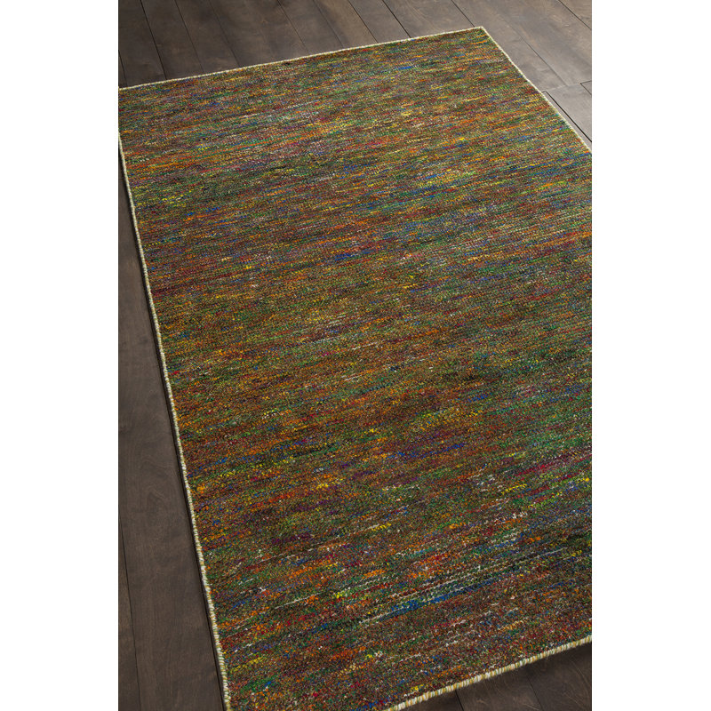 Dexia Cotton Abstract Area Rug in Red/Green, 5' x 7'6"