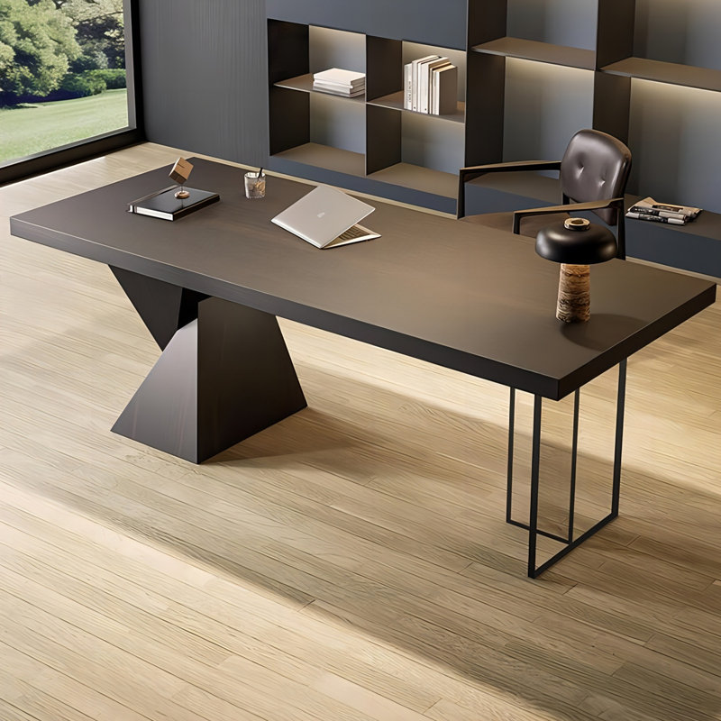 Bureau rectangulaire 78,74 "en bois fumé minimaliste