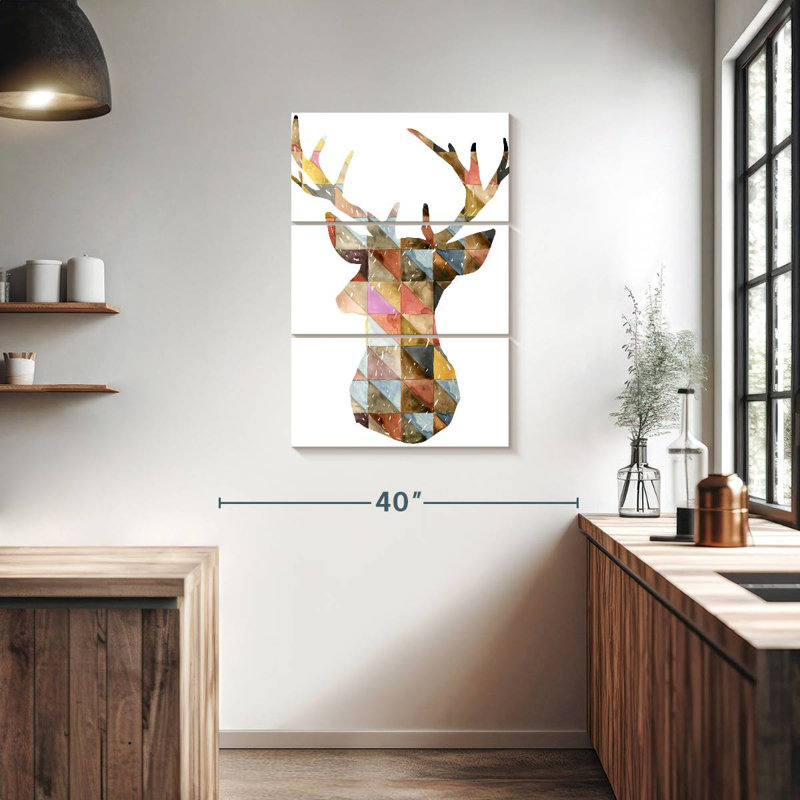 Brampt Colorful Geometric Reindeer, 38" H x 24" W