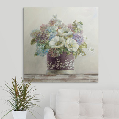 " Anemones In Aubergine Hatbox "