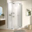 Porte de douche pivotante, avec verre trempé 1/4 po, cabine de douche néo-angle sans cadre 34,75 po x 72 po-114889500