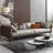 Khaki Genuine Leather Modular Sofa cushion couch-109304993-109304996-109304991