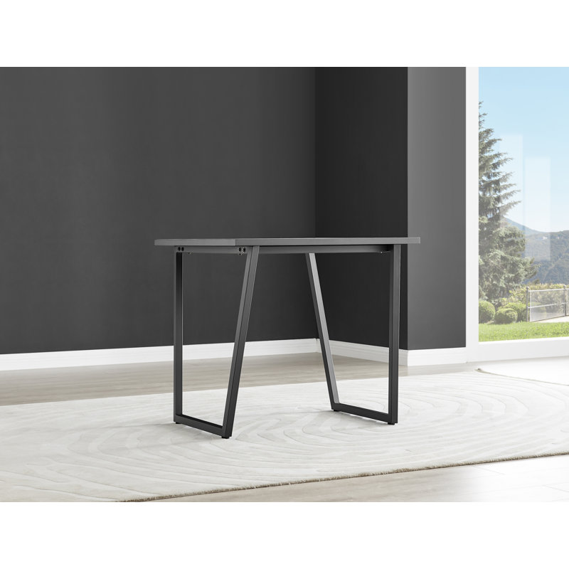 Industrial Design White Marble Effect Melamine Dining Table and Chairs - 2 Velvet Dining Chairs