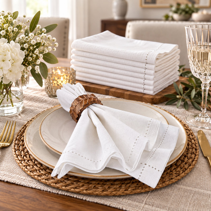 Serviettes de table en coton de qualité supérieure, lavables à la machine, serviettes élégantes pour toutes les occasions