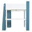 White + Blue Full Size Wood Loft Bed With Wardrobe And Adjustable Storage - Modern Aesthetic, Stable Structure, Quick Setup Desk Contemporary Style, Support, Procedure