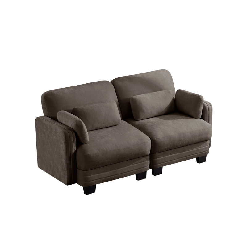 Canapé modulaire compact en chenille brun