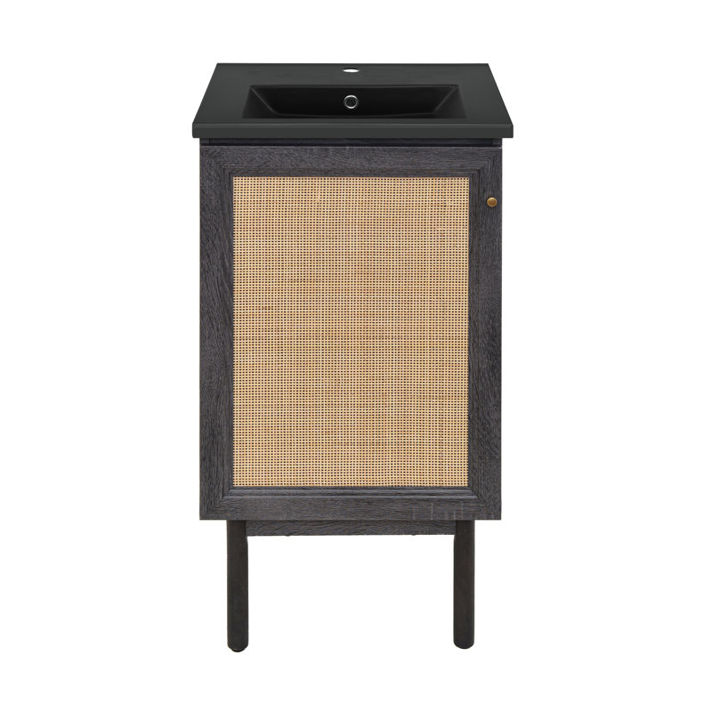 Meuble-lavabo de 18 po Classe, Chêne noir, Noir