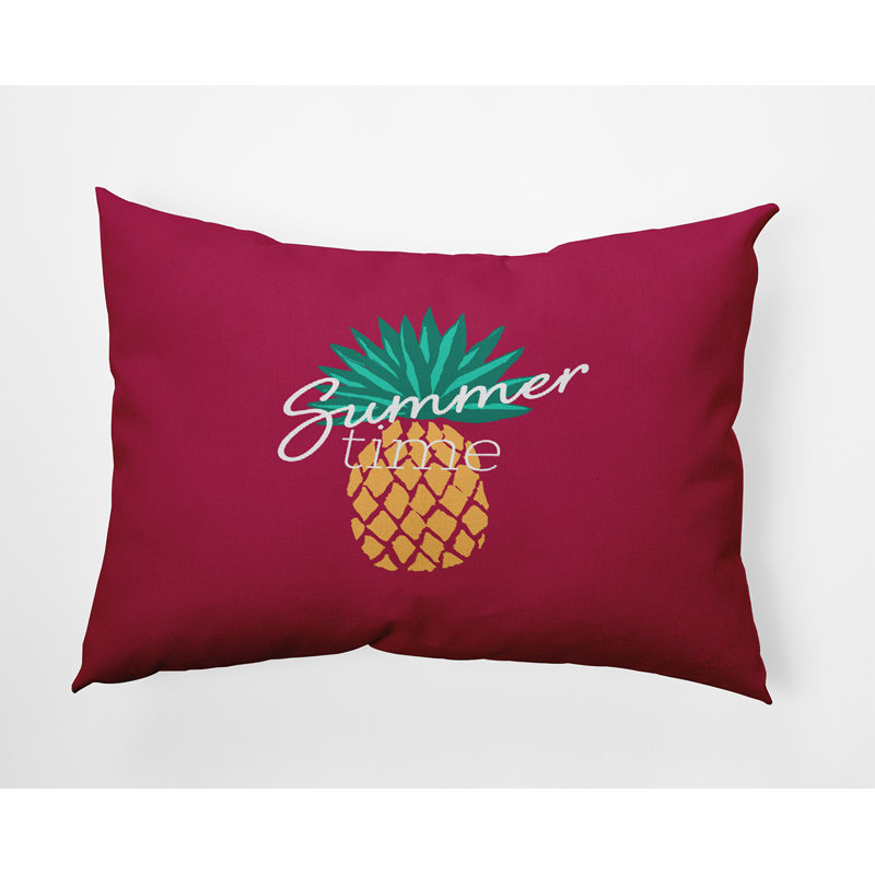 Outdoor Reversible Throw Pillow, Lipstick Pink